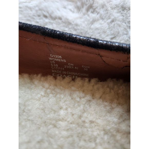 New Coach Roccasin Slip On Mocassin Flats Gold Metallic Black Size 5.5 - Picture 8 of 11